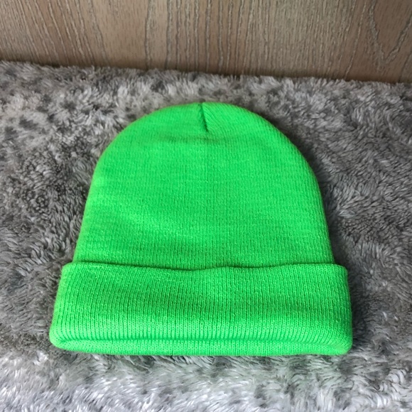 Accessories - Bright Neon Green Winter Cap Hat Beanie Unisex Accessory Preppy Casual OSFM